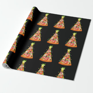 Pizza kerstboom Funny Pizza Slice Lights Xmas Cadeaupapier