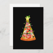 Pizza kerstboom Funny Pizza Slice Lights Xmas Kaart (Voorkant / Achterkant)