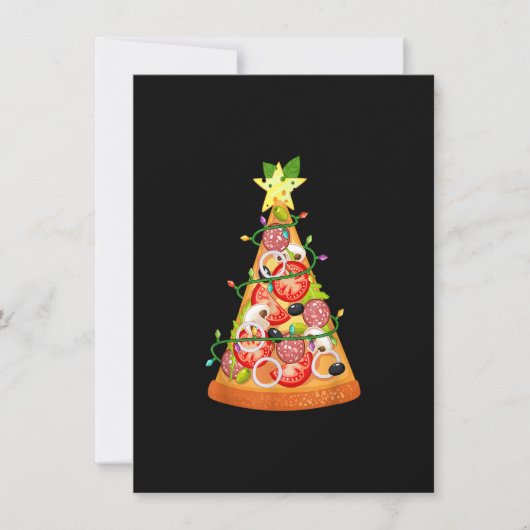 Pizza kerstboom Funny Pizza Slice Lights Xmas Kaart (Voorkant)
