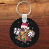 Pizza kerstboom - Funny Xmas Food Sleutelhanger (Voorkant)