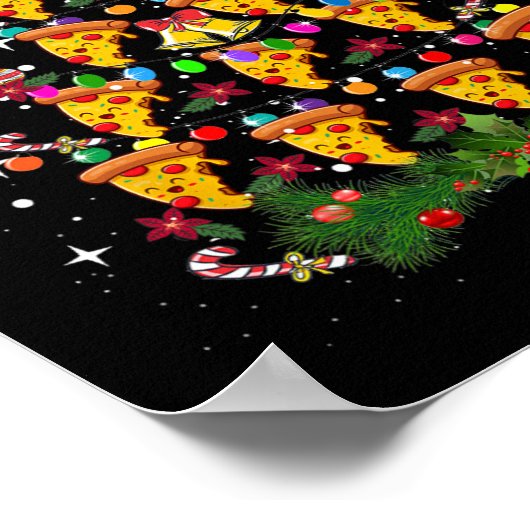 Pizza Kerstboom Licht Pizza Fastfood Liefhebber X Poster (Hoek)