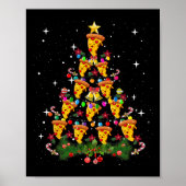 Pizza Kerstboom Licht Pizza Fastfood Liefhebber X Poster (Voorkant)
