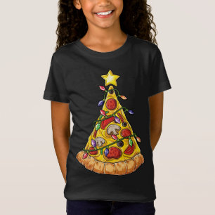 Pizza Kerstboom Lichten Kerstmis Kerstmis Pepperon T-shirt
