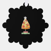 Pizza Kerstboom Lichten Xmas Gamer Ornament Kaart (Voorkant)
