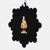 Pizza Kerstboom Lichten Xmas Gamer Ornament Kaart (Links)