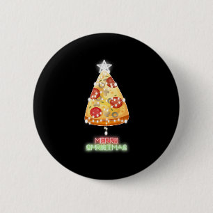 Pizza Kerstboom Lichten Xmas Gamer Ronde Button 5,7 Cm