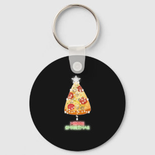 Pizza Kerstboom Lichten Xmas Gamer Sleutelhanger