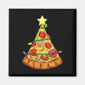 Pizza Kerstboom Lights Fun Boys Kinder Xmas Magneet (Voorkant)
