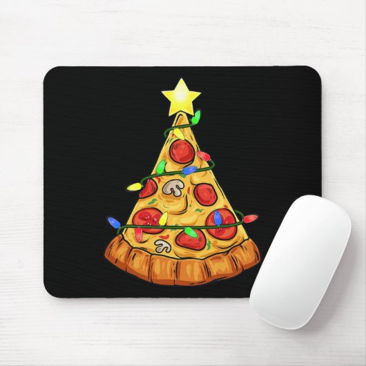 Pizza Kerstboom Lights Fun Boys Kinder Xmas Muismat (Met muis)