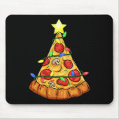 Pizza Kerstboom Lights Fun Boys Kinder Xmas Muismat (Voorkant)