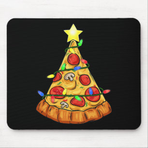 Pizza Kerstboom Lights Fun Boys Kinder Xmas Muismat