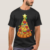 Pizza Kerstboom Lights Fun Boys Kinder Xmas T-shirt (Voorkant)