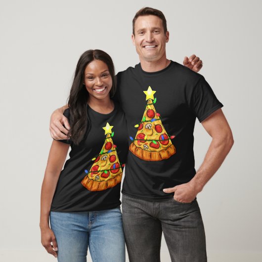Pizza Kerstboom Lights Fun Boys Kinder Xmas T-shirt (Unisex)