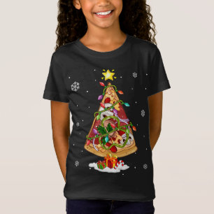 Pizza Kerstboom Lights Xmas Mannen Jongens Kinder  T-shirt