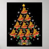 Pizza Kerstboom Pizza Fastfood Liefhebber Kerstmis Poster (Voorkant)