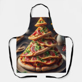 Pizza kerstboom schort (Voorkant)