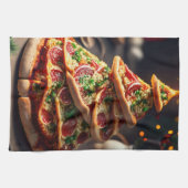 Pizza kerstboom theedoek (Horizontaal)