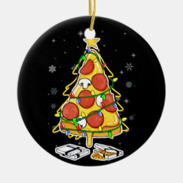 Pizza kerstboomlampjes Mannen stralen Keramisch Ornament