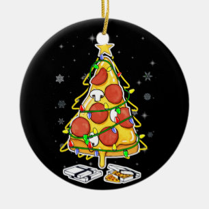 Pizza kerstboomlampjes Mannen stralen Keramisch Ornament