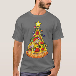 Pizza kerstboomlampjes met Mannen T-shirt