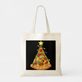 Pizza kerstboomlampjes met Mannen Tote Bag (Achterkant)