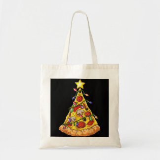 Pizza kerstboomlampjes met Mannen Tote Bag