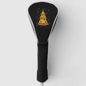 Pizza Kerstboomverlichting Kerst mannen Jongens Golfheadcover (Voorkant)