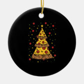 Pizza Kerstboomverlichting Kerst mannen Jongens Keramisch Ornament (Voorkant)