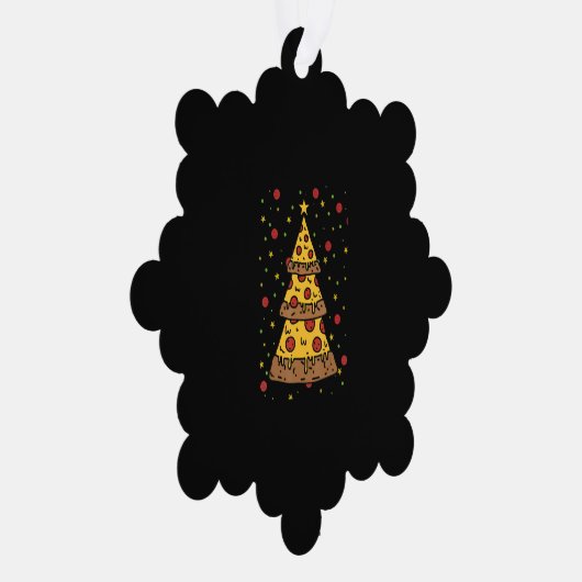 Pizza Kerstboomverlichting Kerst mannen Jongens Ornament Kaart (Rechts)