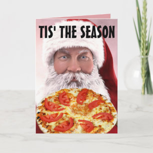 PIZZA KERSTMIJSKAARTEN VAN DE KERSTMAN FUNNY KAART