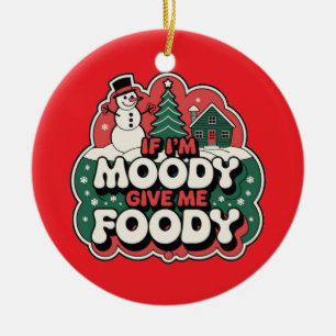 Pizza Kerstmis, Grappige Foodie, Witte Olifant Cad Keramisch Ornament
