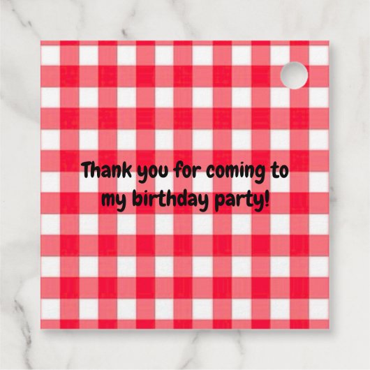 Pizza Kinder’ Verjaardagsfeestje Dank u Bedankjes Labels (Achterkant)