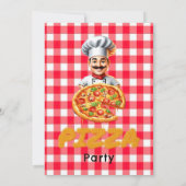 Pizza Kinder’ verjaardagsfeestje Kaart (Achterkant)