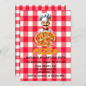 Pizza Kinder’ verjaardagsfeestje Kaart (Voorkant / Achterkant)