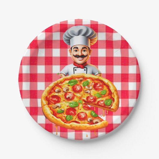 Pizza Kinder’ verjaardagsfeestje Papieren Bordje (Voorkant)