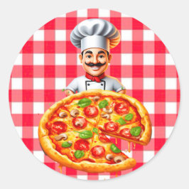 Pizza Kinder’ verjaardagsfeestje Ronde Sticker