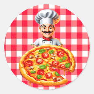 Pizza Kinder’ verjaardagsfeestje Ronde Sticker