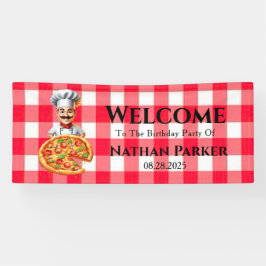 Pizza Kinder’ Verjaardagsfeestje Welkomstbord Bann Spandoek