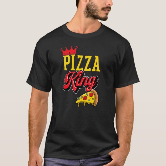 Pizza King Cheese Pizza Crown T-shirt (Voorkant)