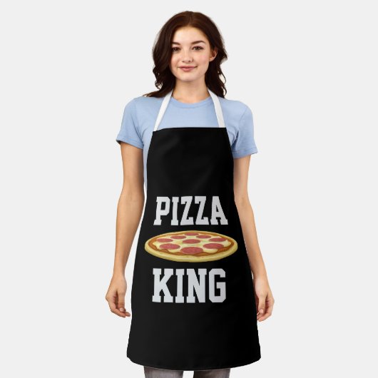 PIZZA KING DAD KITCHEN APRON SCHORT (Gedragen)