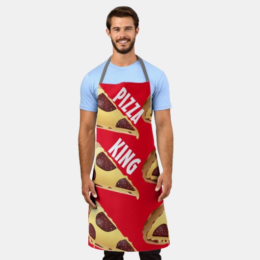 PIZZA KING MANNEN KITCHEN APRON SCHORT (Gedragen)
