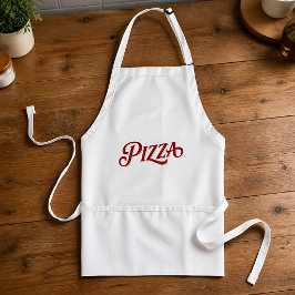 Pizza Klassieke Script Lettering Italiaans Eten Fe Standaard Schort