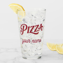 Pizza Klassieke Script Lettertype Italiaans Eten F Glas