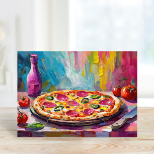 Pizza Kleurrijke Moderne Abstracte Kunst Kaart
