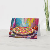 Pizza Kleurrijke Moderne Abstracte Kunst Kaart (Voorkant)
