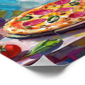 Pizza Kleurrijke Moderne Abstracte Kunst Poster (Hoek)