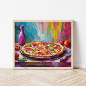 Pizza Kleurrijke Moderne Abstracte Kunst Poster