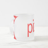 pizza! : komische bel matglas koffiemok (Voorkant links)