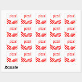pizza! : komische bel vierkante sticker (Vel)