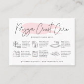 Pizza Korst Verzorgingsinstructies Kaart Roze Wate Visitekaartje (Voorkant)